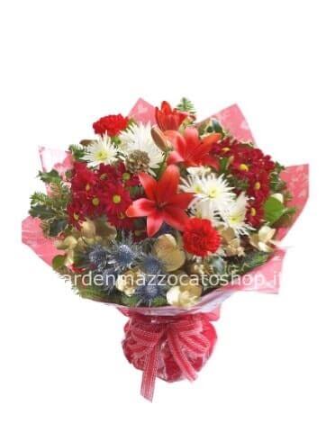 Bouquet di fiori assortiti toni scuri